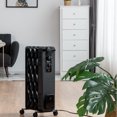 thumbnail image 3 of Costway 1500W Oil-Filled Heater Portable Radiator Space Heater w/Adjustable Thermostat Black, 3 of 10