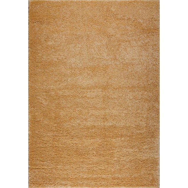 Ladole Rugs Solid Color Shaggy Meknes Durable Beautiful Turkish Indoor Small Mat Doormat Rug in Yellow, 1'10" x 2'11"