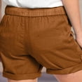 thumbnail image 5 of Plebaso Summer Womens Shorts Casual Drawstring Roll up Shorts Loose Solid Color Beach Shorts with Pockets, 5 of 5
