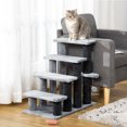 thumbnail image 2 of PawHut 4 Steps Cat Stairs, Small Cat Tree with Toy, 23.5" x 16" x 25", 2 of 10