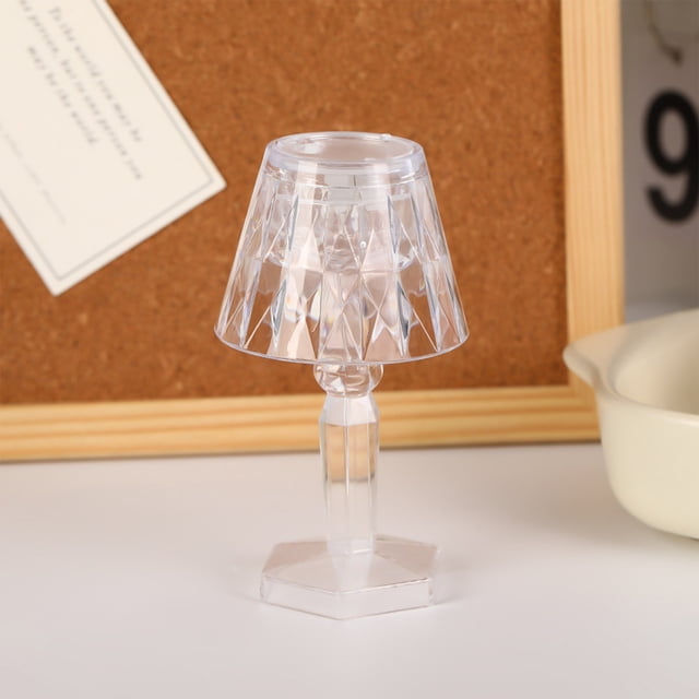 PRETXORVE Exquisite Crystal Lamp Transparent Soft Eye- Small Lamp Home Bedroom Living Room Ambient Light