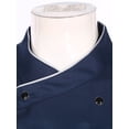 thumbnail image 4 of zdhoor Unisex Mens Womens Double-Breasted Chef Coat Cooks Jacket Chef Works Kitchen Cooking Uniform Blue Short Sleeve M, 4 of 6