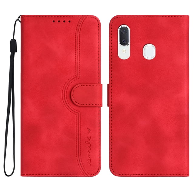 Compatible with Samsung Galaxy A30/ A20 Case Premium PU Leather Wallet with Built-in Magnet Cover