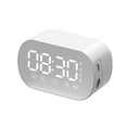 thumbnail image 2 of Cagogo Wireless Bluetooth Speaker Alarm Clock, FM Radio Mini Portable Card Mirror Sound Alarm, Digital LED Display Bluetooth Speaker for Bedroom and Office, USB Rechargeable Home Decor Gift, 2 of 7