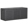 thumbnail image 1 of vidaXL Garden Storage Box 270L Black PP Rattan, 1 of 5