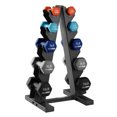 thumbnail image 1 of HolaHatha 2, 3, 5, 8, and 10-Pound Neoprene Dumbbell Weight Set with Rack, 1 of 8