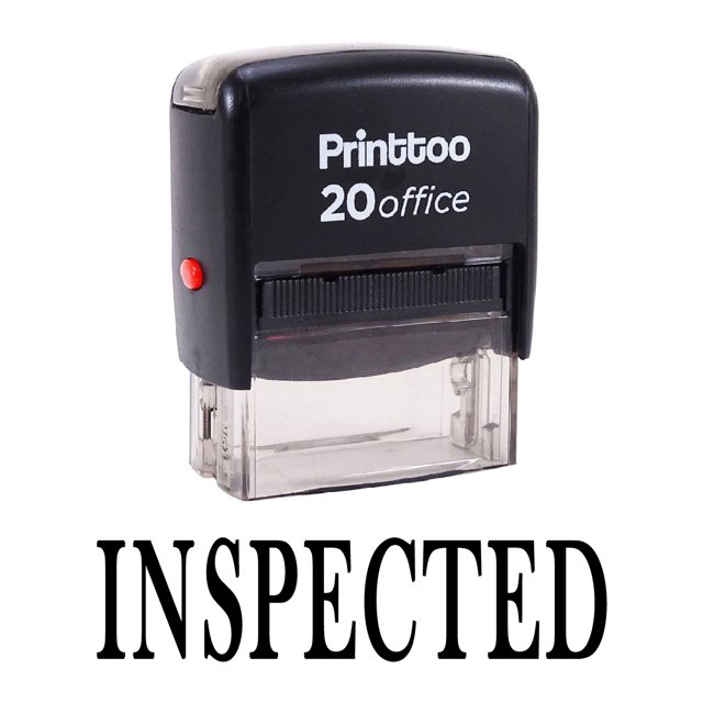 Printtoo INSPECTED Self Inking Rubber Stamp Office Stationary Stamp-Black