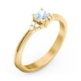 thumbnail image 3 of Birthstone Heart Ring with Shoulder Accents - Aquamarine (March), 3 of 4