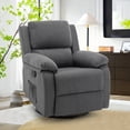 thumbnail image 1 of YSICK Small Swivel Rocker Recliner Chair for Small Spaces Linen for Living Room,Grey, 1 of 6