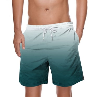 LOVZFMLL Maillots de Bain pour Hommes, Shorts de Plage à Dégradé de Couleurs pour Vacances d'Été au Bord de Mer, Boardshorts pour Hommes avec Poches, Cordon de Serrage Vert Armée 3TG