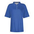 thumbnail image 3 of Mohiass Womens Polo Shirts Short Sleeve Button Up Wicking Tshirts Shirts Collared Lapel Shirts Dressy Casual Solid Color Blouses Dressy Blue L, 3 of 4