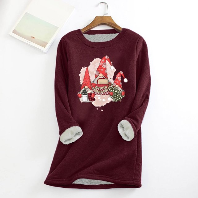 Tenues d'Hiver Mignonnes pour Femmes Mode Noël Impression Manches Régulières Hiver Vacances Décontracté Manches Courtes Col Rond Chemise Hauts Tenues de Travail d'Hiver pour Femmes en Solde