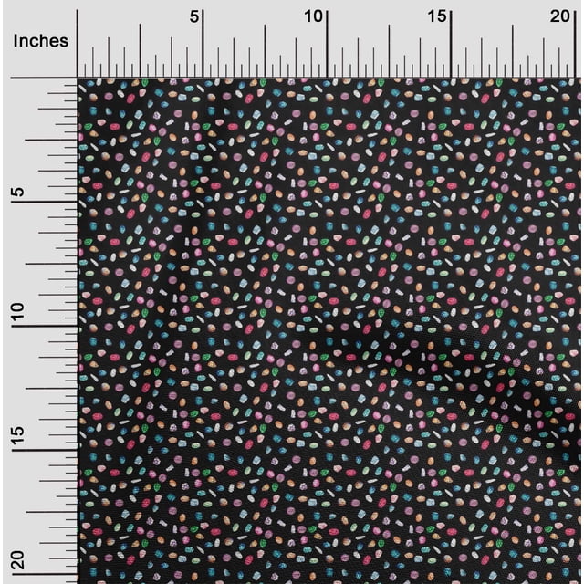 oneOone Cotton Silk Fabric Crystal & Gemstone Ocean Printed Craft Fabric BTY 42 Inch Wide