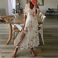thumbnail image 1 of Liquidation de Robes pour Femmes Mode Robe Décontractée pour Femmes Printemps et Été à Col en V à Manches Trois-Quarts Robe Imprimée Robes pour Femmes Grande Taille, 1 of 6