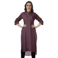 thumbnail image 1 of Moomaya Kurti Tunique Imprimée à Col Mandarin Longueur Genou pour Femmes Vêtements Porter, 1 of 6
