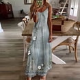thumbnail image 1 of Ovzne Robes Grande Taille pour Femmes Courbées Robe d'Été pour Femmes Imprimé Sans Manches Col Rond Robe Longue Décontractée Robe de Vacances Imprimée Liquidation, 1 of 5