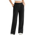 thumbnail image 1 of Womens Sweat Pants, Fashion Casual Solid Color Waist Sweatpants with Side Pockets, 1 of 8