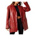 thumbnail image 1 of Kmbangi Female Coat Solid Color Tailored Collar Long Sleeve Suit Jacket, 1 of 9
