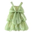 thumbnail image 1 of B91xZ Robes pour Filles Été Coton Décontracté Robe Tournoyante, Vert 12-18 Mois, 1 of 5