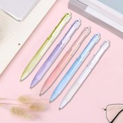 RRJ 5 Pack Retractable Ballpoint Pens, Quick Drying 0.5mm Black Ink Pens, Smooth Writing Pens for Study Exams Office Home, Large Capacity 5ml Ink Pens, Click Button Pens for Study Professionals