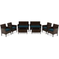 thumbnail image 2 of Costway 8 PCS Patio Furniture Set with Washable Cushions and Tempered Glass Coffee Table Blue, 2 of 9