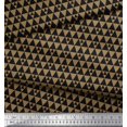 thumbnail image 2 of Soimoi Brown Velvet Fabric Triangle Art Geometric Printed Craft Fabric by the Yard 58 Inch Wide, 2 of 3
