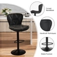 thumbnail image 4 of Hawsaiy Modern Bar Stools Set of 2, Adjustable Faux Leather Upholstered Swivel Bar Stools, Counter Height Bar Chairs with Back for Kitchen Island, Black, 4 of 6