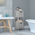 thumbnail image 2 of Costway Armoire de Salle de Bain en Bois pour Plancher, Rangement Multifonction, Support, Organisateur, Gris, 2 of 9