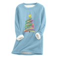 thumbnail image 2 of Meichang Chandail en Molleton pour Femmes Grande Taille, Graphique d'Arbre de Noël, Chandail Doublé Sherpa, Chaud pour l'Hiver, Manches Longues, Col Rond, Chandail à Enfiler, Bleu Pâle, TTTTG, 2 of 4