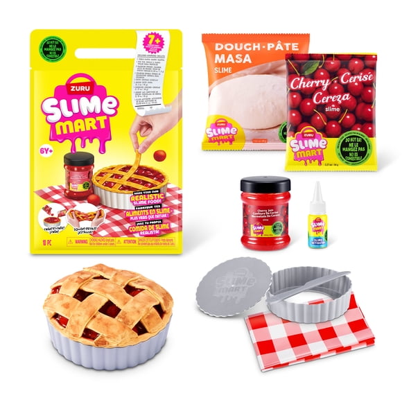 Slime Mart Shopping Bag Cherry Pie by ZURU - Play Food Themed DIY Slime Kit for Kids Ages 6+