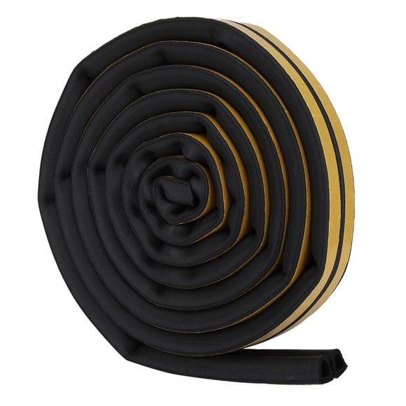 Bande d'étanchéité autocollante pour porte et fenêtre - 5 m - 14 x 12 mm - Bande d'étanchéité anti-moustiques (noir)