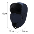thumbnail image 2 of Winter Trapper Hat for Men Women, Windproof Water-Resistant Faux Fur Trooper Hat for Hunting Skiing, 2 of 5