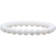 thumbnail image 1 of Angelstones Bracelet Extensible Unisexe en Perles Rondes 8 mm avec Coquille de Tridacna Blanc Naturel, 1 of 4