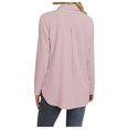 thumbnail image 1 of HBFAGFB Long Sleeve Button up Shirts for Women Fashion Simple Spring Summer Work Clothes Pink Size S, 1 of 9