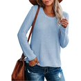 thumbnail image 1 of EGNMCR Womens Sweaters Round- Neck Recreational Pullover Knitting Sweater Long Sleeve Tops, Gifts for Women, 1 of 6