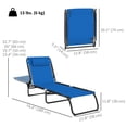thumbnail image 3 of Outsunny Chaise Longue Pliante d'Extérieur, Chaise Longue Réglable à 4 Niveaux, Chaise de Bronzage Lit de Plage Inclinable Lit de Camp pour Camping, Randonnée, Cour Arrière, Bleu Marine, 3 of 10