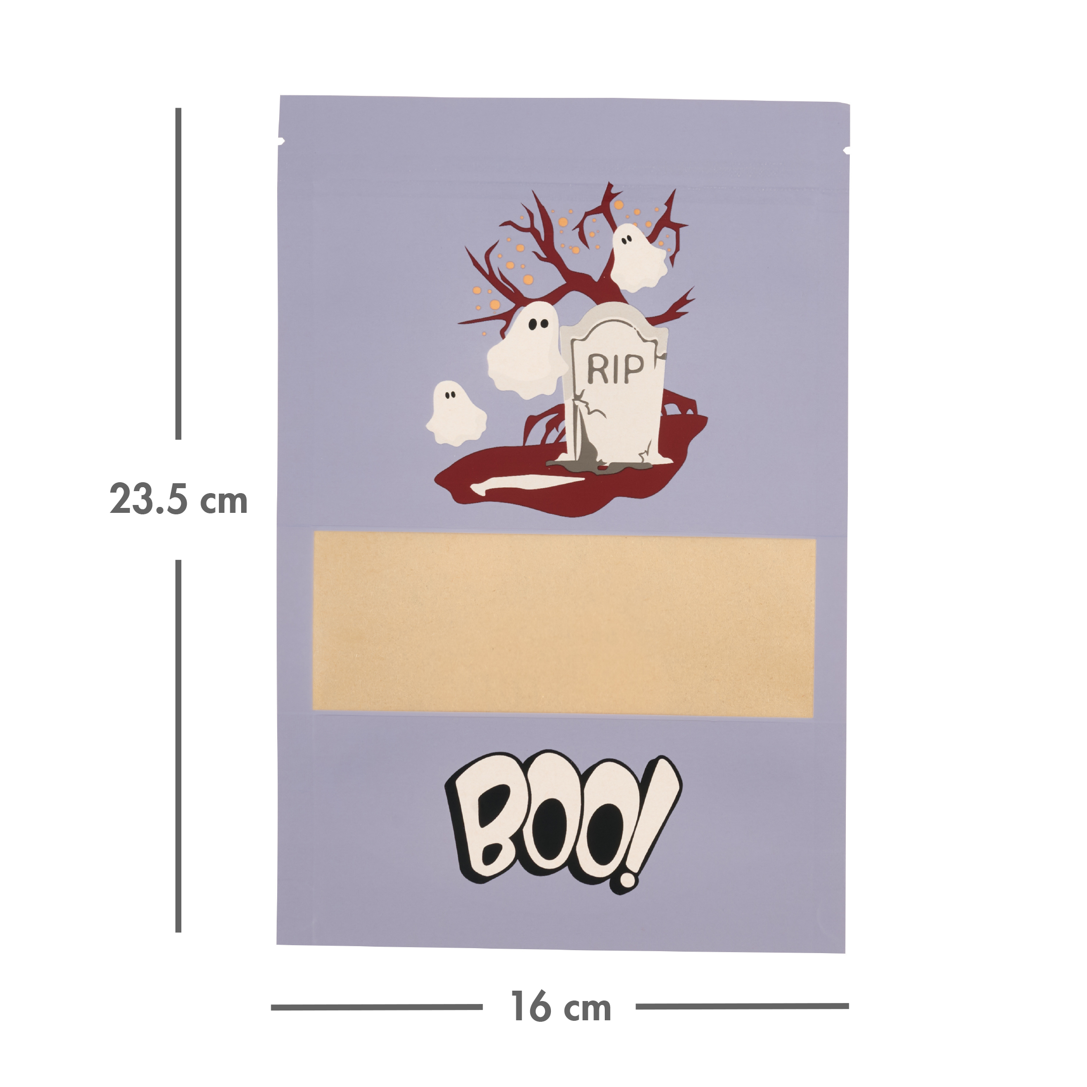 Ensemble de 20 sacs en papier kraft Tout-pour-Célébrer – Décors d’Halloween, orange et mauve