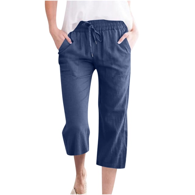 Bigersell Womens Jeans Stretchy Straight Jeans Clearance Flared Jeans Slim Boot Cut Denim Pants Button Closure Distressed Female Wide Leg Jeans Straight High Waist Cropped Pants Style J-50 Blue M