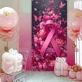 thumbnail image 4 of Feltree Ruban Rose pour la Sensibilisation au Cancer du Sein 35x71 Pouces, Bannière Décorative Réutilisable pour Fond de Mur de Porte, Polyester Léger, 4 of 7