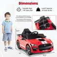thumbnail image 3 of Costway 12V Licensed Ford Mustang Shelby GT500 Kids Ride on Car with Remote Control Red, 3 of 10