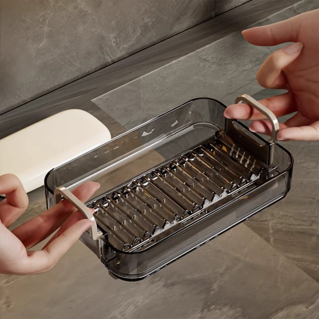 Rvkxad Quick-Dry Soap Storage Rack, Tilt Design Soap Holder with Non-Slip Base, Bathroom Kitchen Organizer