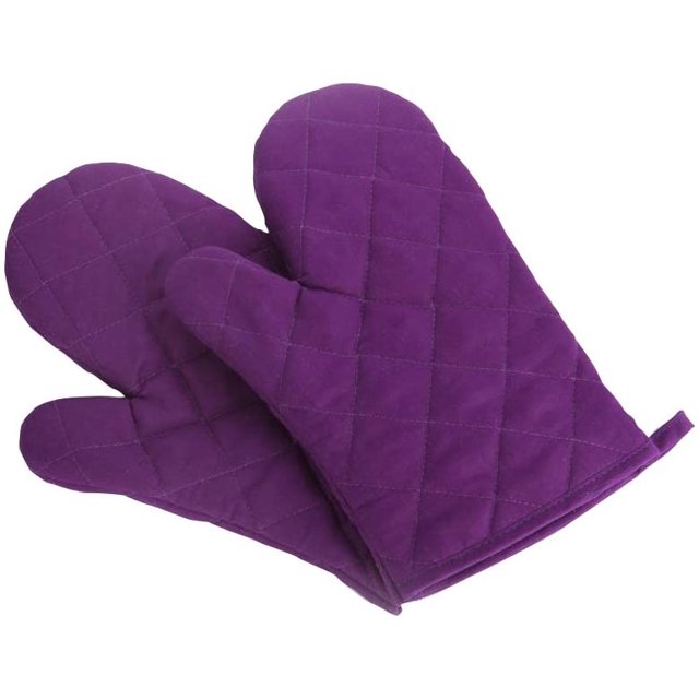 Oven Mitts, Premium Heat Resistant Kitchen Gloves Cotton & Polyester Quilted Oversized Mittens Purple