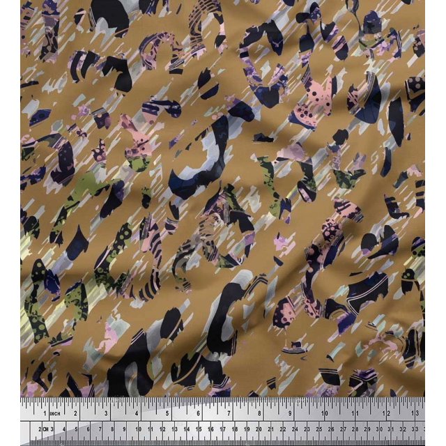 Soimoi Georgette Viscose Fabric Animal Skin Texture Print Fabric by Yard 42 Inch Wide