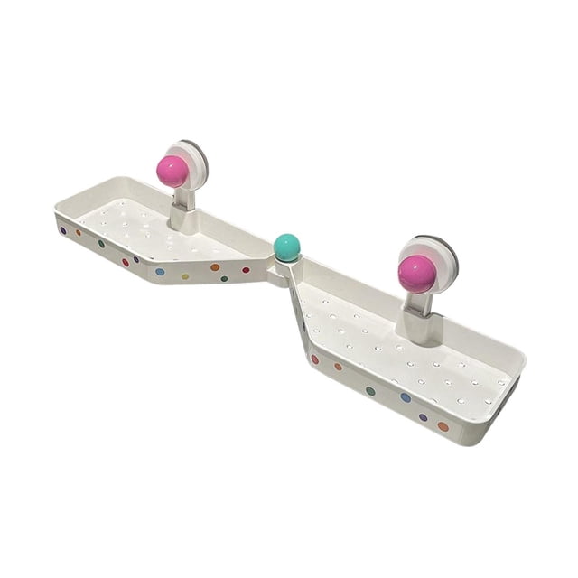 Luzkey Suction Cup Shower Shelf Storage Rack Detachable No Drill Hanging Makeup Organizer Shower Basket for Pantry Dorm Cabinet Door pink