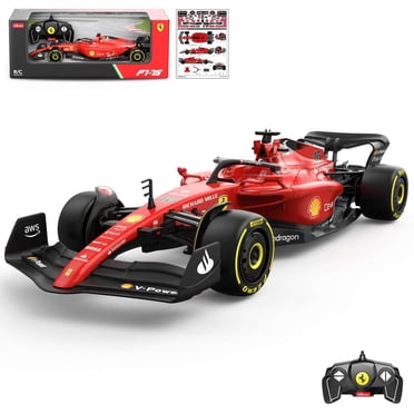 Ferrari Voiture RC F1-75 à l'Échelle 1:18, Voiture de Course Télécommandée avec 2,4 GHz, Lumières LED, Jouet pour Enfants et Adultes
