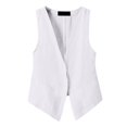 thumbnail image 1 of HNMKIU Camisoles Courtes pour Femmes Hauts de Type Gilet en Lin Sans Manches Printemps Été Manteau Gilet Haut, 1 of 4