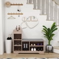 thumbnail image 2 of HOMCOM Upholstered Entryway Shoe Bench with Storage Drawer Open Shelf, 2 of 10