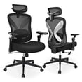 thumbnail image 1 of Moustache Chaise de Bureau Ergonomique en Maille avec Appuie-Tête Réglable, Soutien Lombaire et Accoudoirs 6D, 320 Lb, 1 of 9