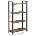 thumbnail image 2 of Costway 4-Tier Bookshelf Industrial Bookcase Diaplay Shelf Storage Rack Rustic Brown, 2 of 10