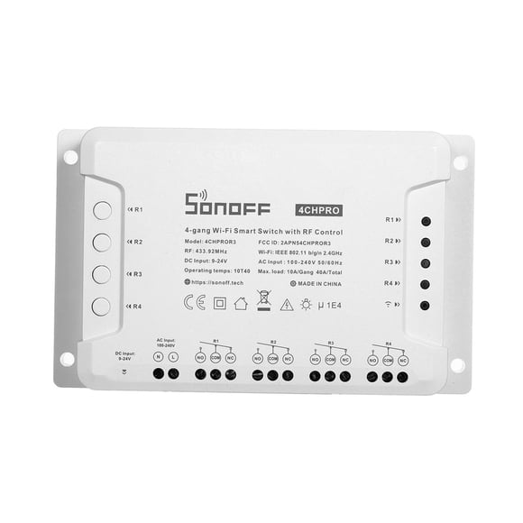 Amdohai 4CH PRO 4-gang Wi-Fi Smart Switch with RF Control 4 Way Home Automation Switch Module Compatible with Home